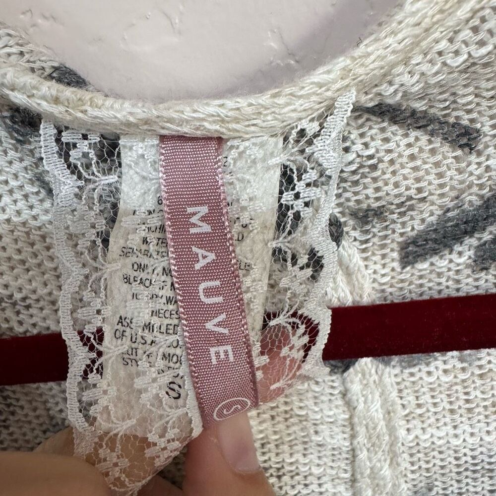Mauve Aztec Mesh Cardigan - Picture 4 of 5